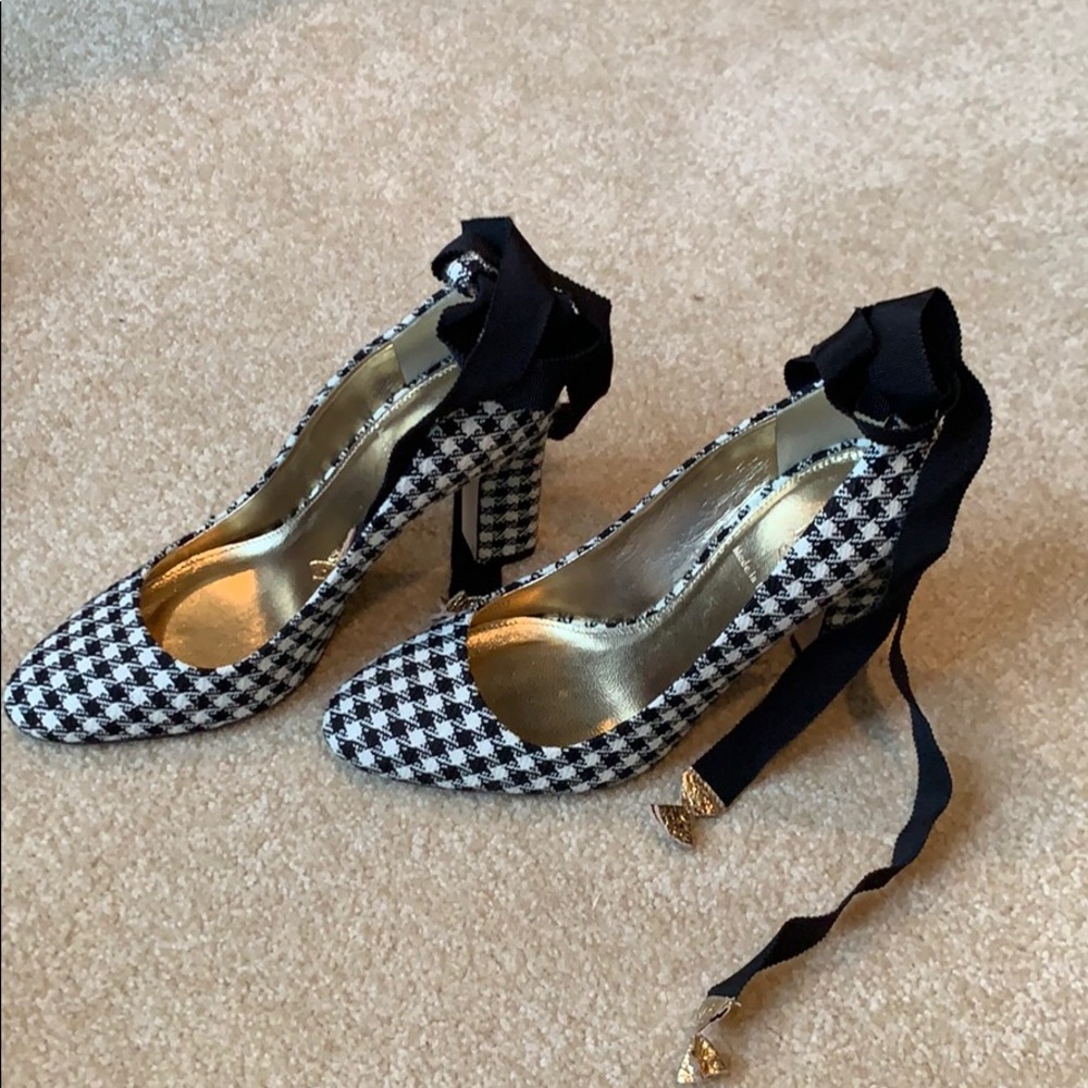 JCREW Houndstooth heels
